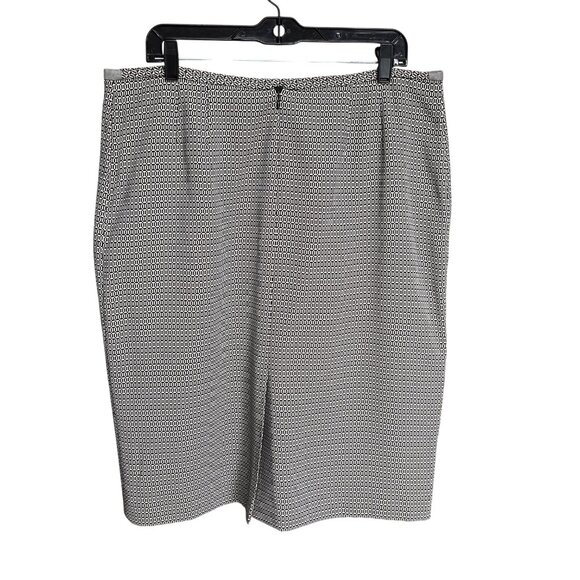 Le Suit Womens Black White Geometric Blazer Skirt Set Size 14 Office Career Corp - Picture 5 of 16